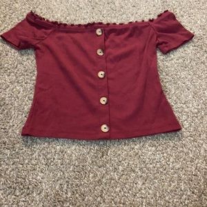 Aeropostale cropped off shoulder shirt